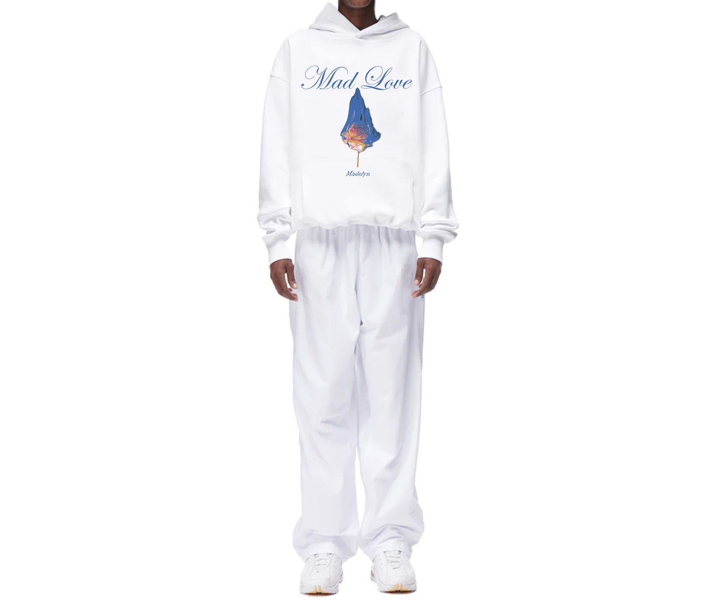 BURNING FLOWER WHITE HOODIE