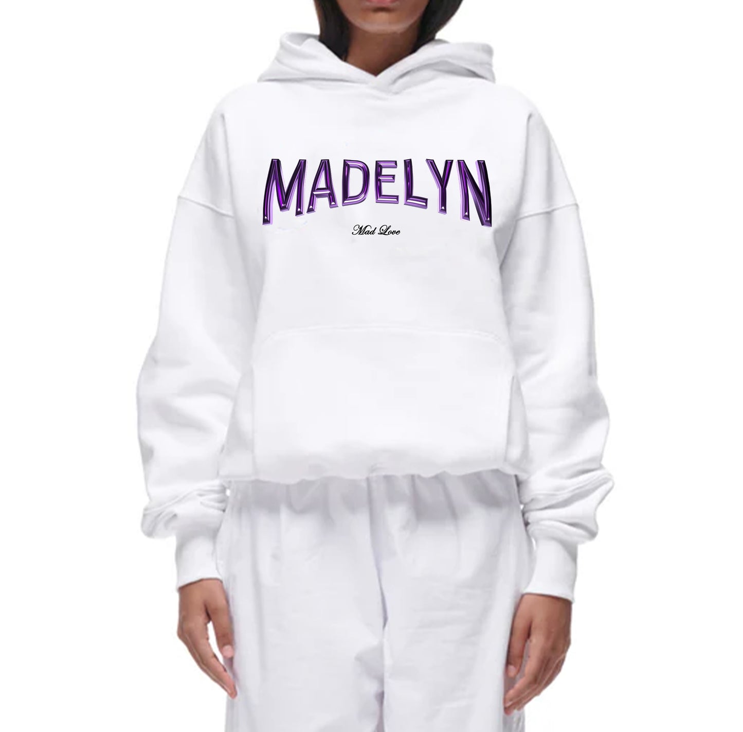 MADELYN 3D WHITE HOODIE
